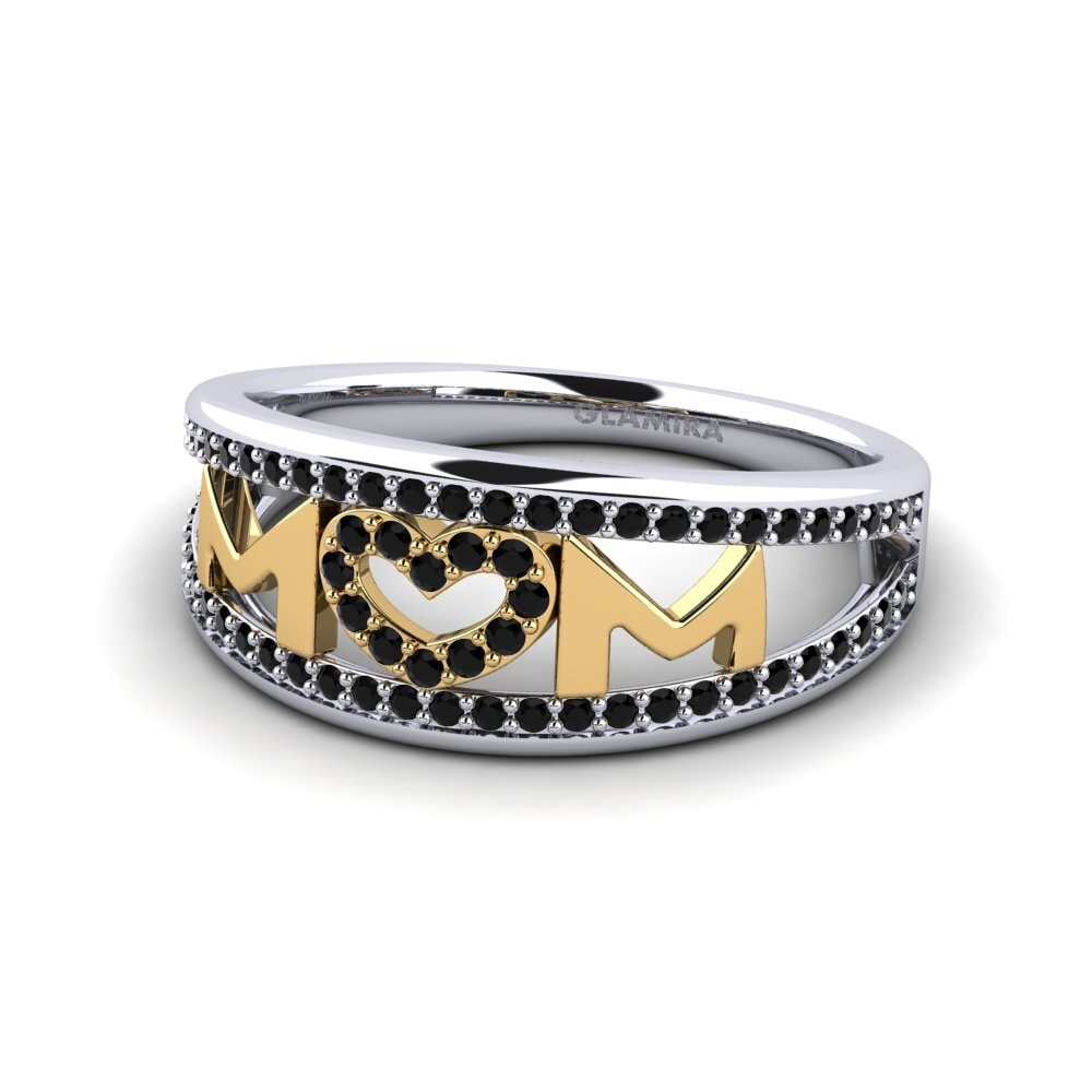 9ct White & Yellow Gold Black Onyx Ring Redfern