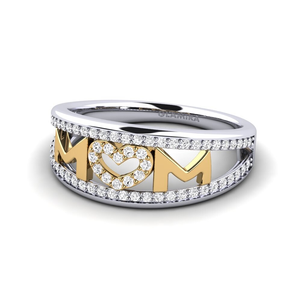14ct White & Yellow Gold White sapphire Ring Redfern