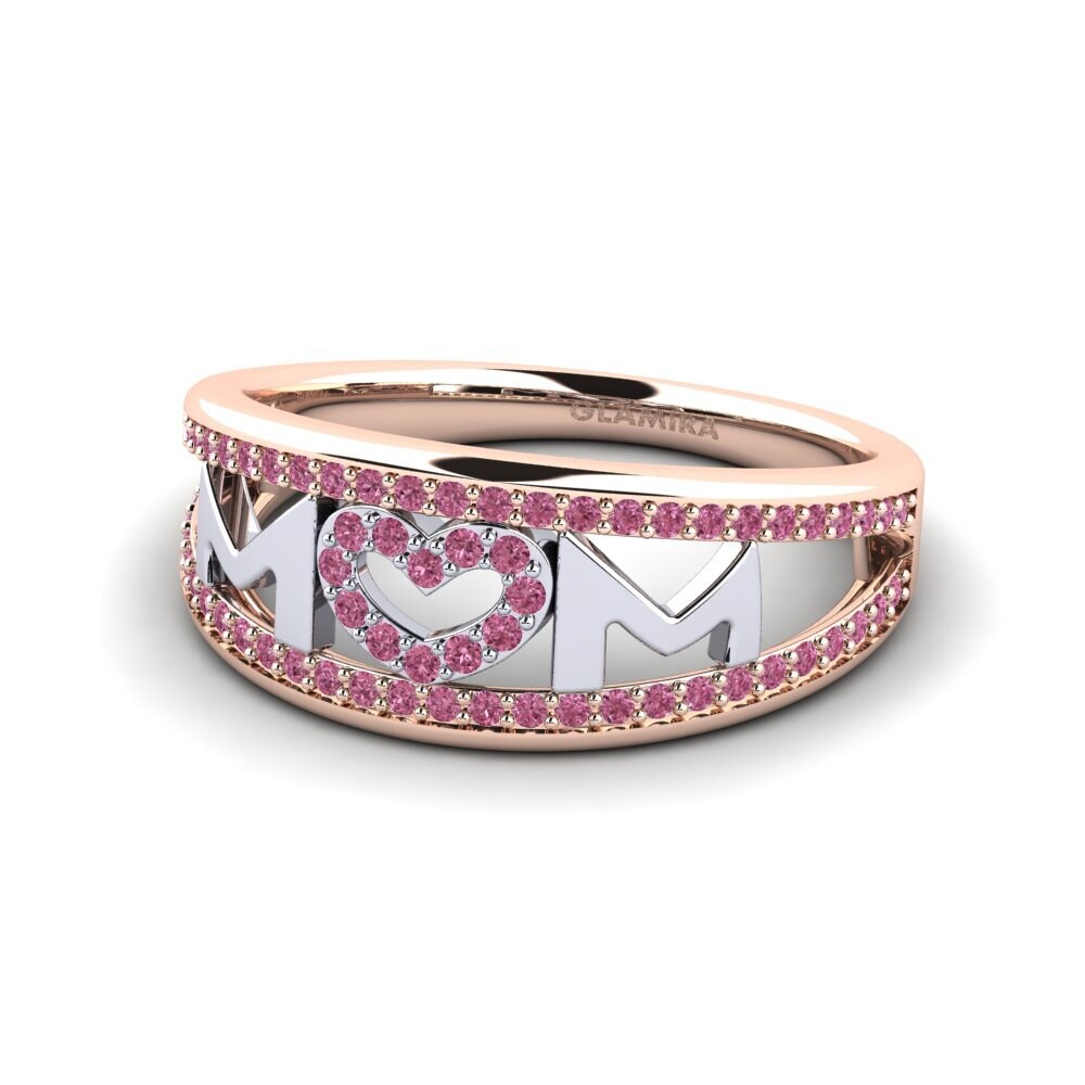 18ct Rose & White Gold Rhodolite Garnet Ring Redfern