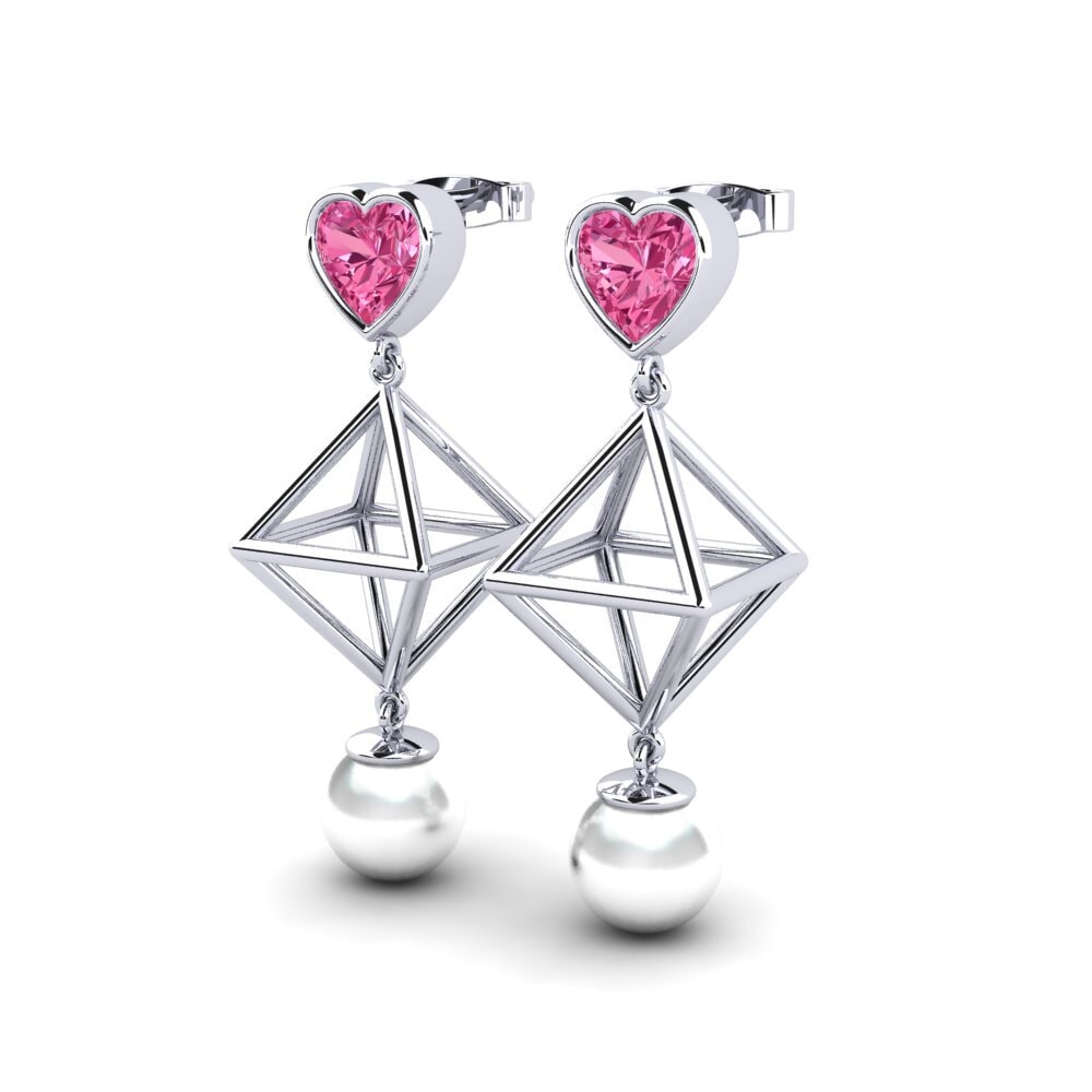 Turmalina rosa Pendiente de mujer Refile