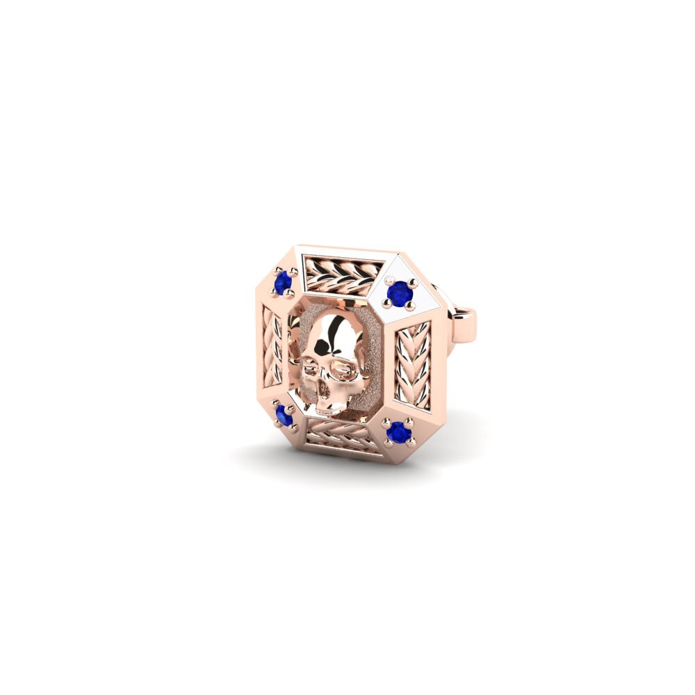 14ct Rose Gold Sapphire Men's Earring Regal