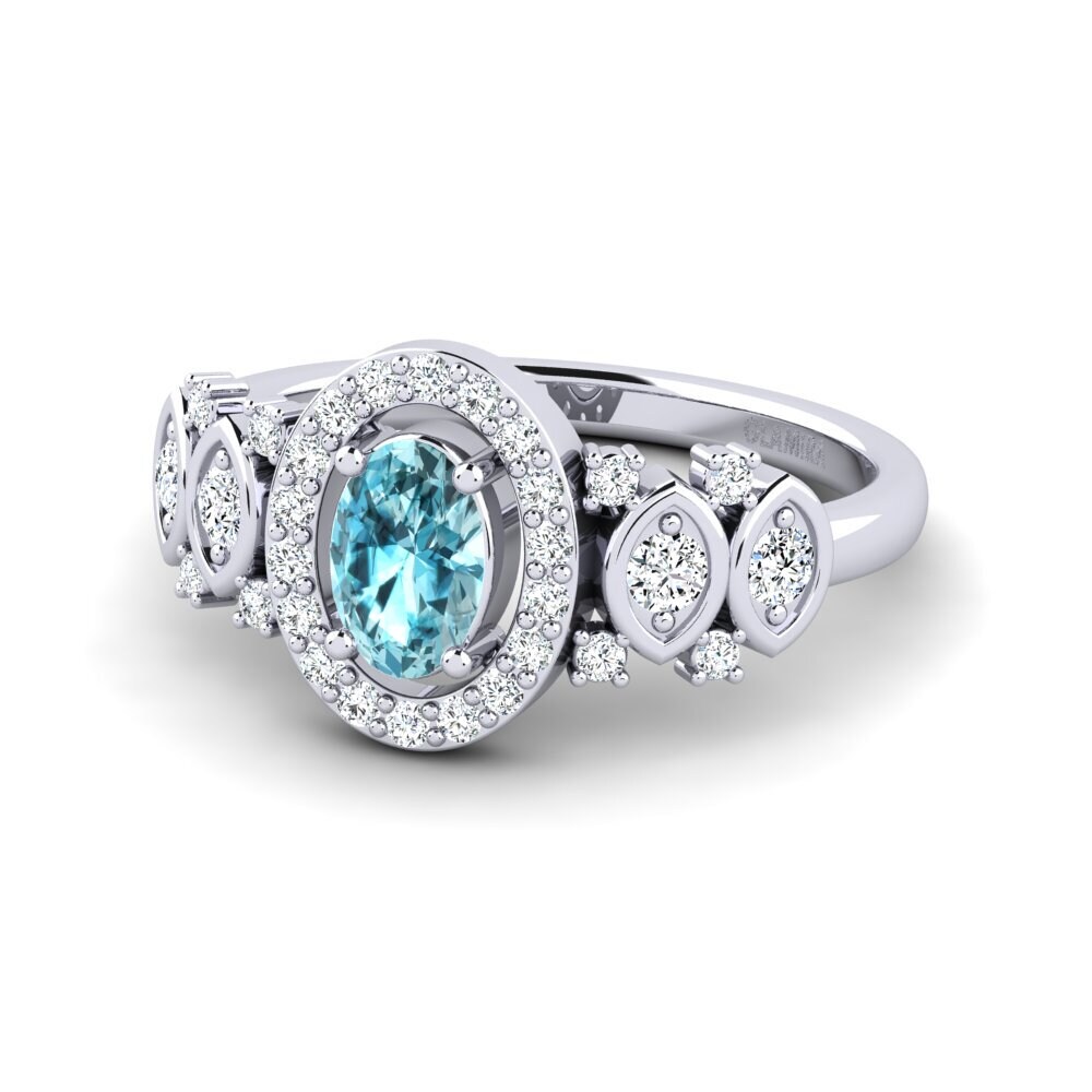 Blue Zircon Women's Ring Regange