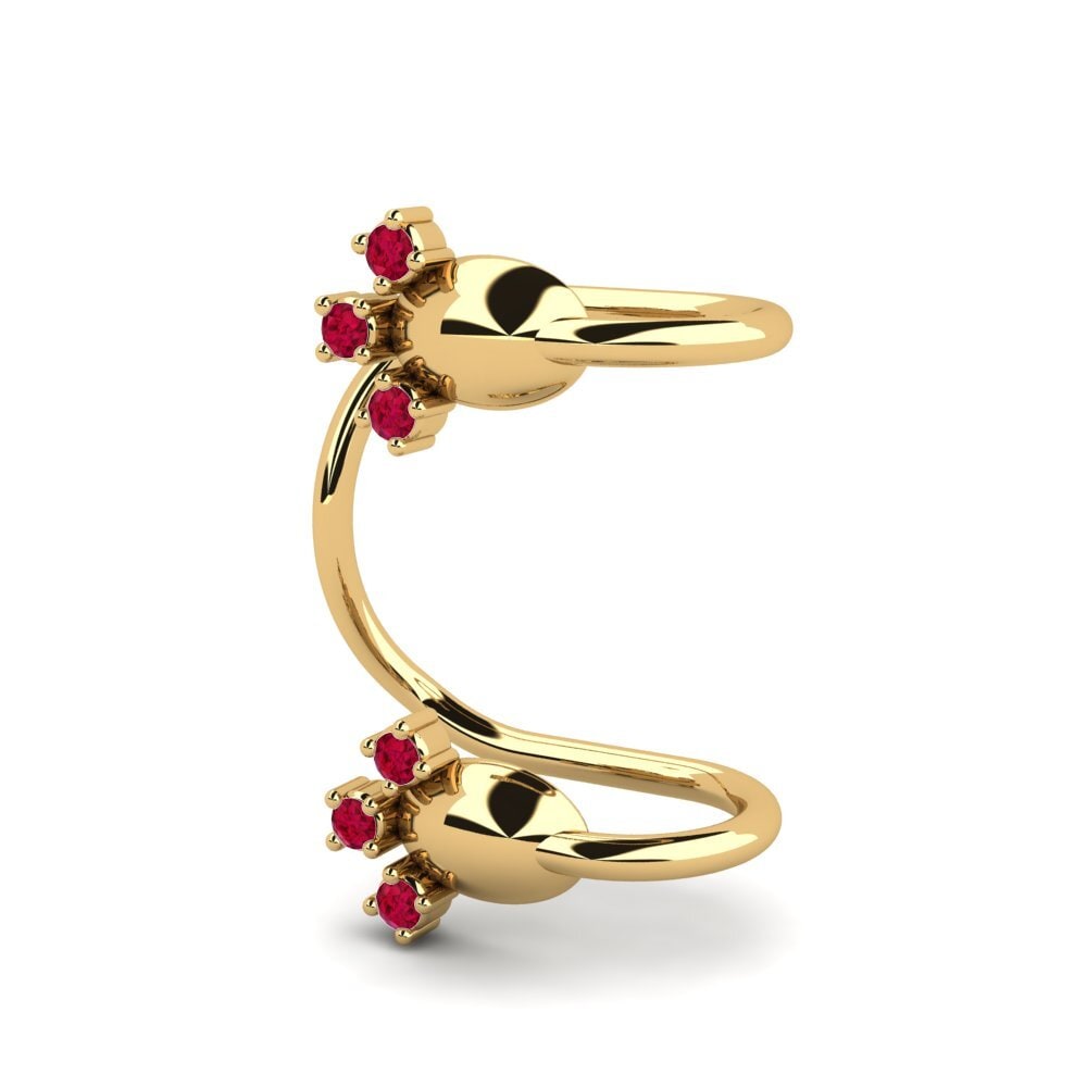 14ct Yellow Gold Ruby Women's Earring Regine