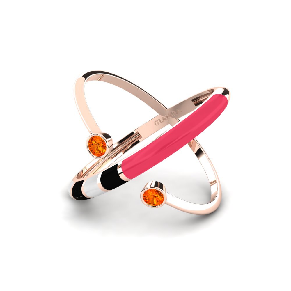 Orangefarbener Saphir Ring Regnbu