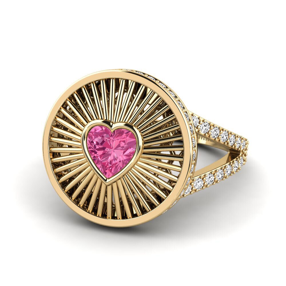 Cuore Tormalina Rosa Anello Reiko