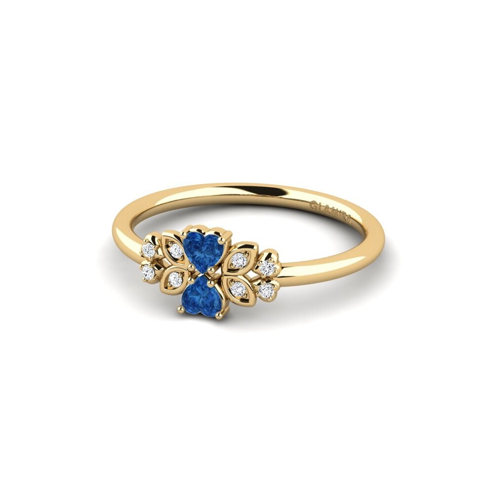Zircônia azul escuro Anel Rekina