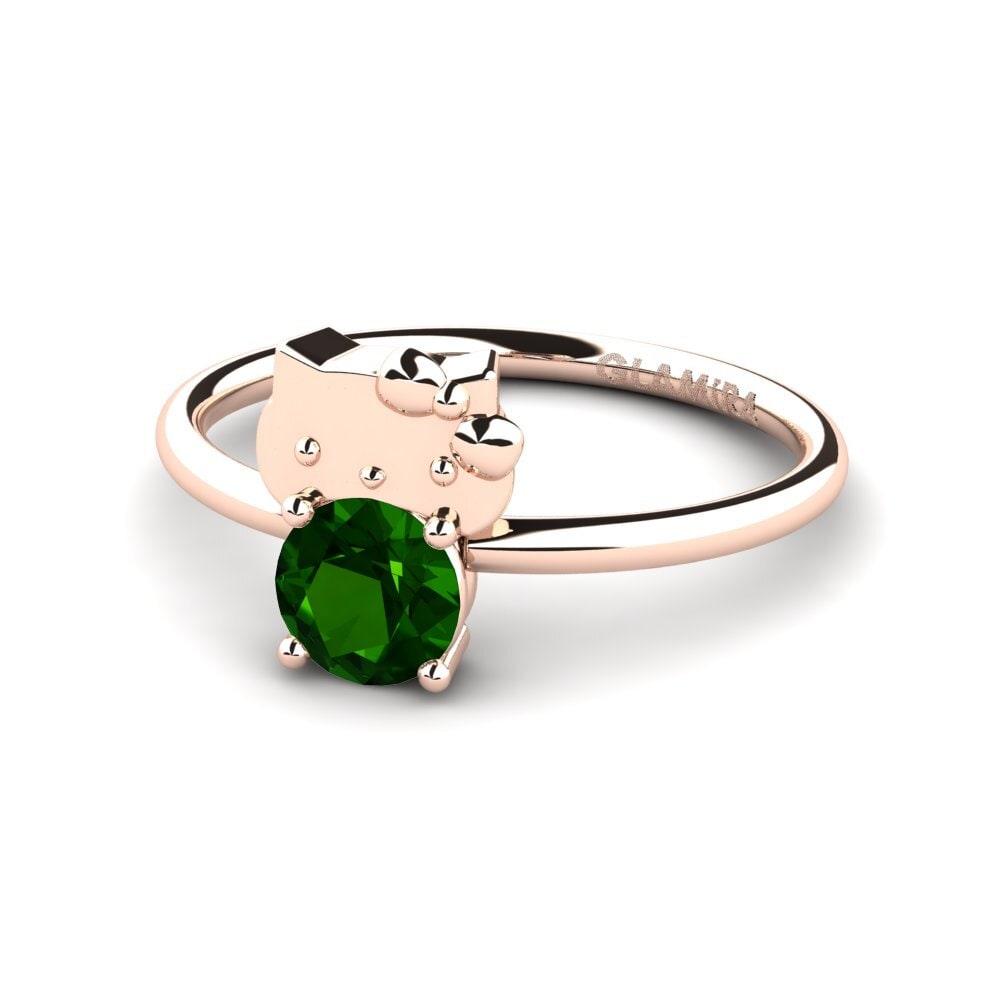 Animals Green Tourmaline 14ct Rose Gold Rings
