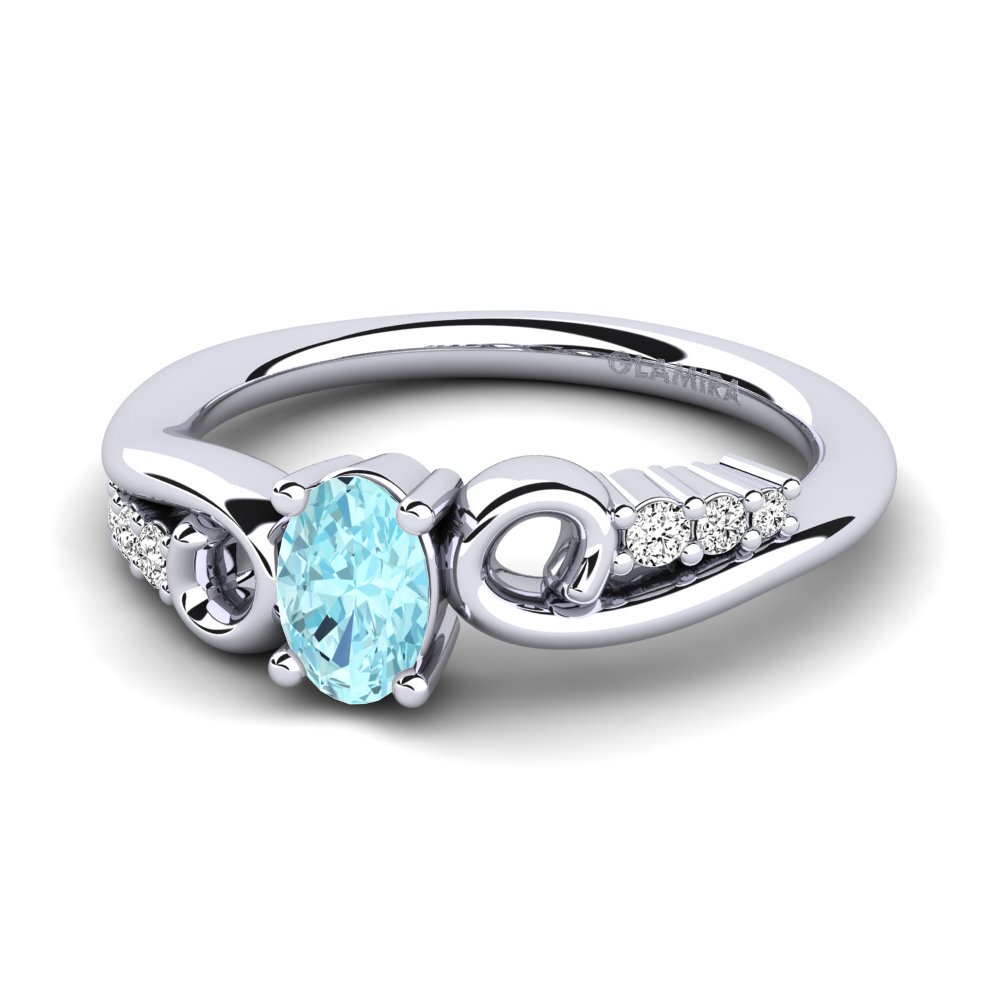 Aguamarina Anillo de compromiso Rena