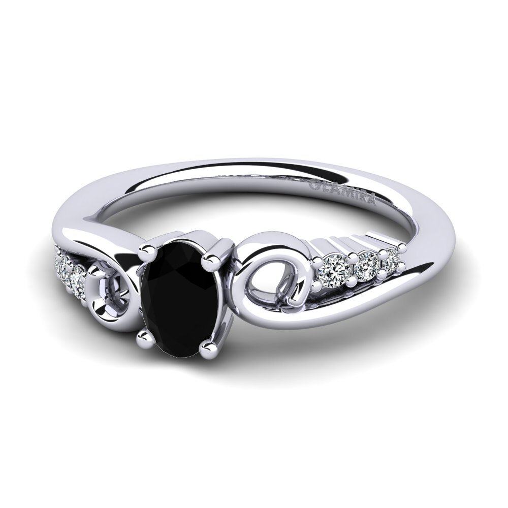 Black Diamond Engagement Ring Rena