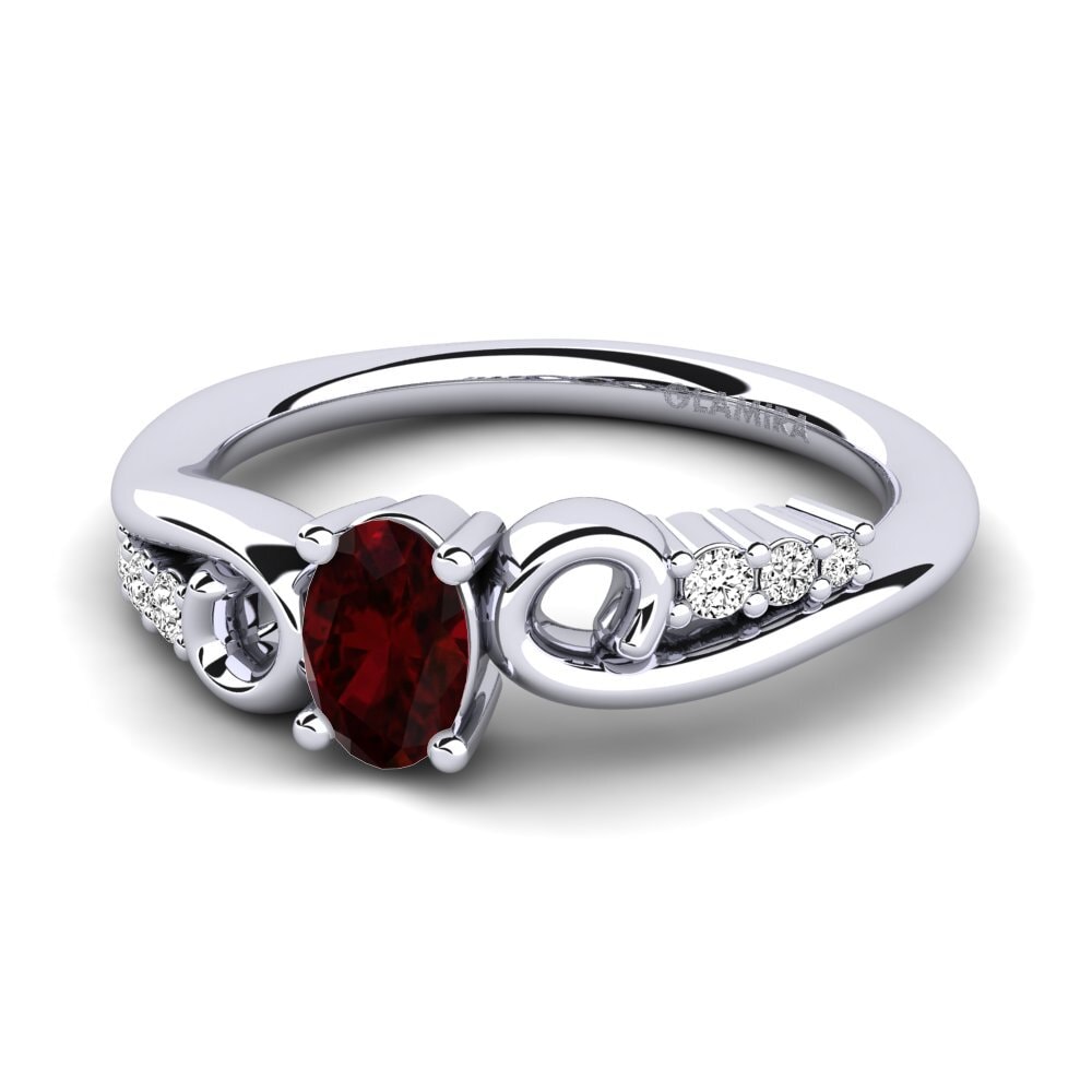 Đá Garnet / Ngọc Hồng Lựu Nhẫn đính hôn Rena