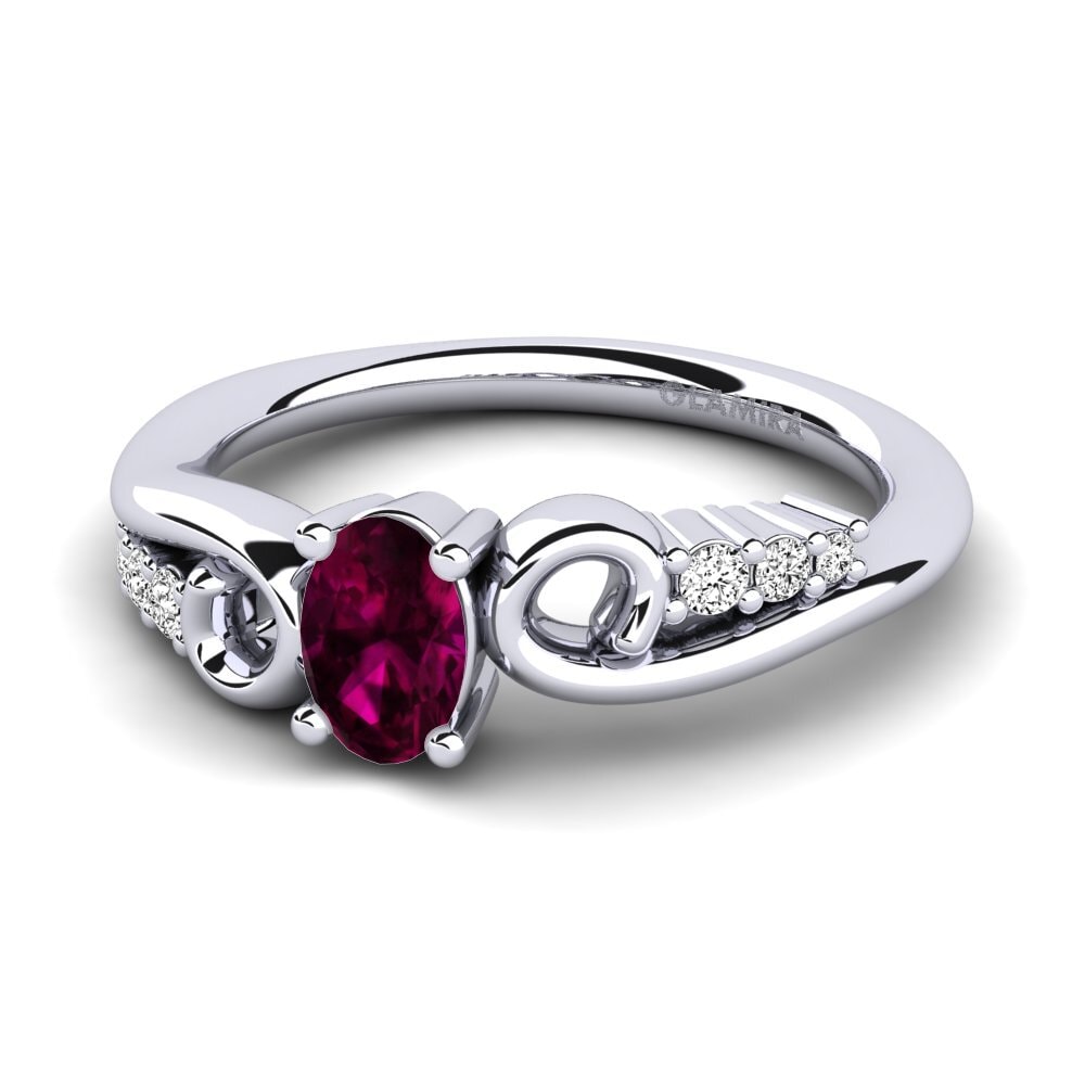 Granate Rhodolite Anillo de compromiso Rena