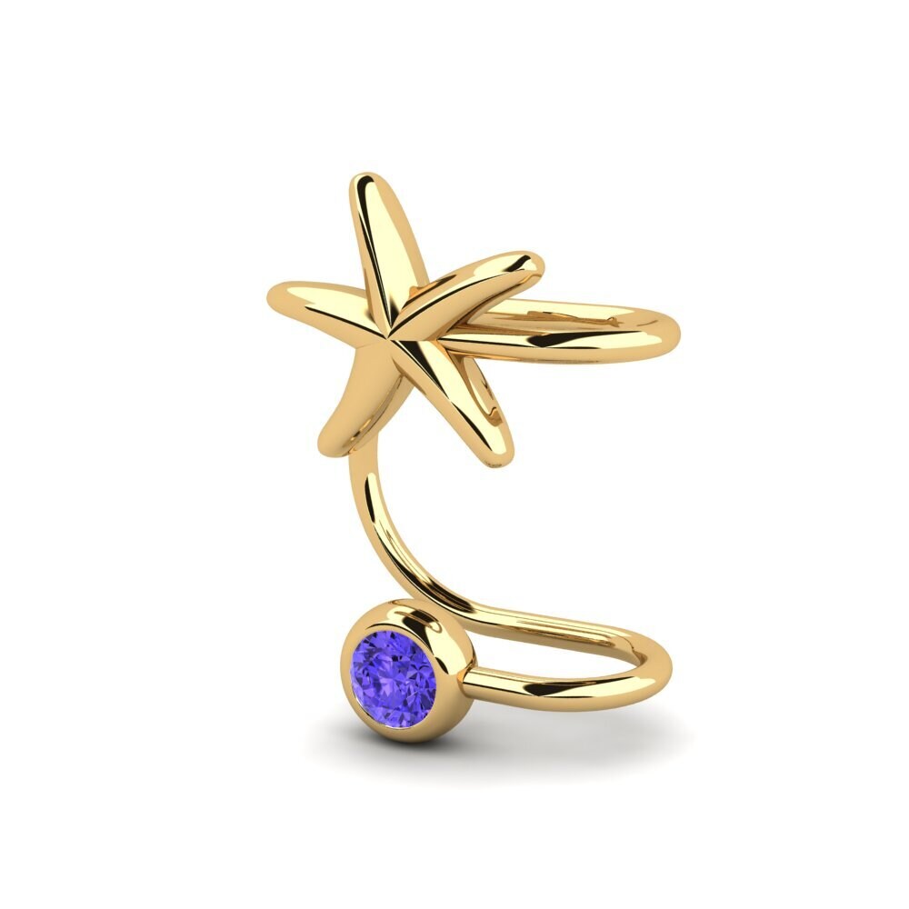 14ct Yellow Gold Tanzanite Women's Earring Rend