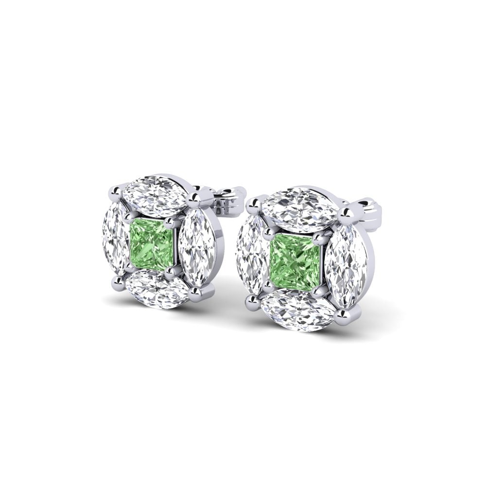 Green Diamond Women's Earring Rendere