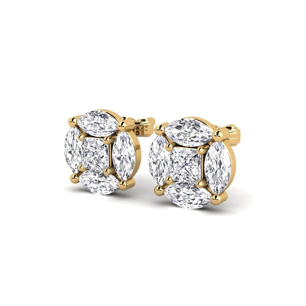 14ct Yellow Gold Women's Earring Rendere