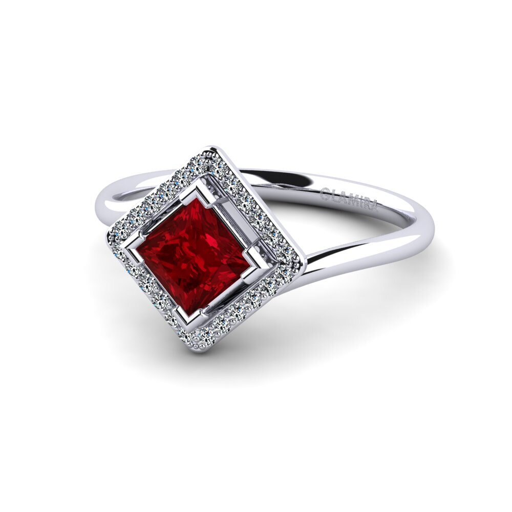 Circonita Roja Anillo de compromiso Reretilbo