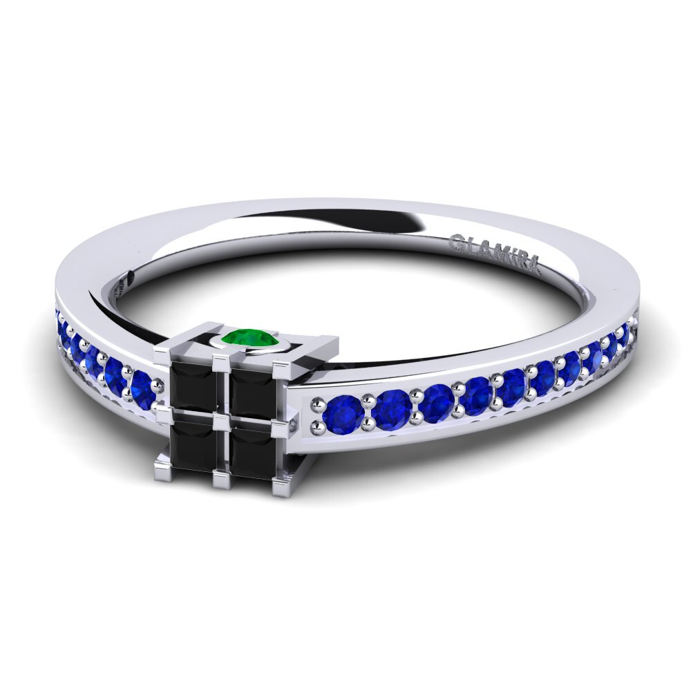 Diamante Negro Anillo de compromiso Resi