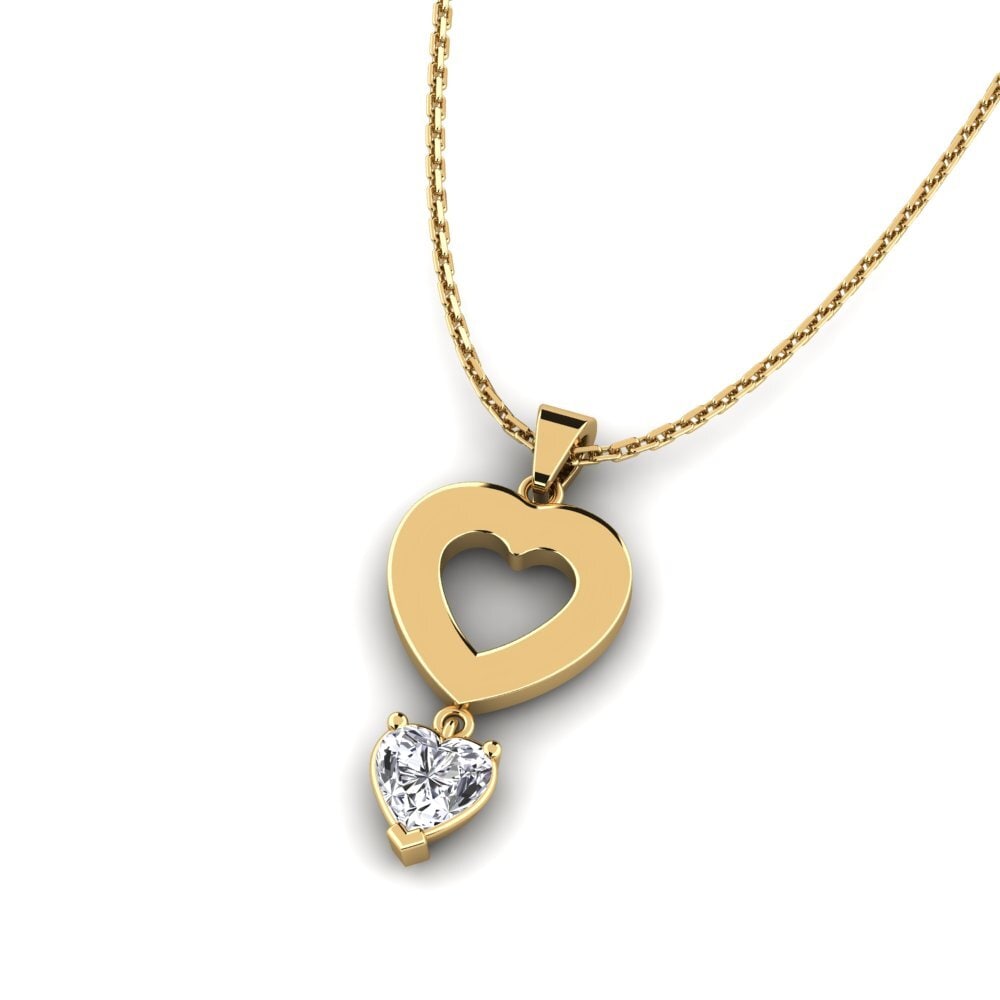 Compre Colgante de Mujer Retaped en corte Corazón 0.44 Quilates 18k Oro ...