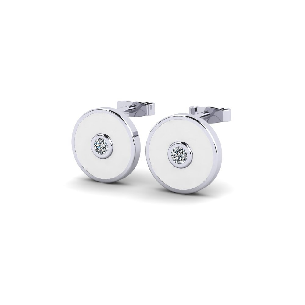 14k Oro Blanco Pendiente de mujer Retupek