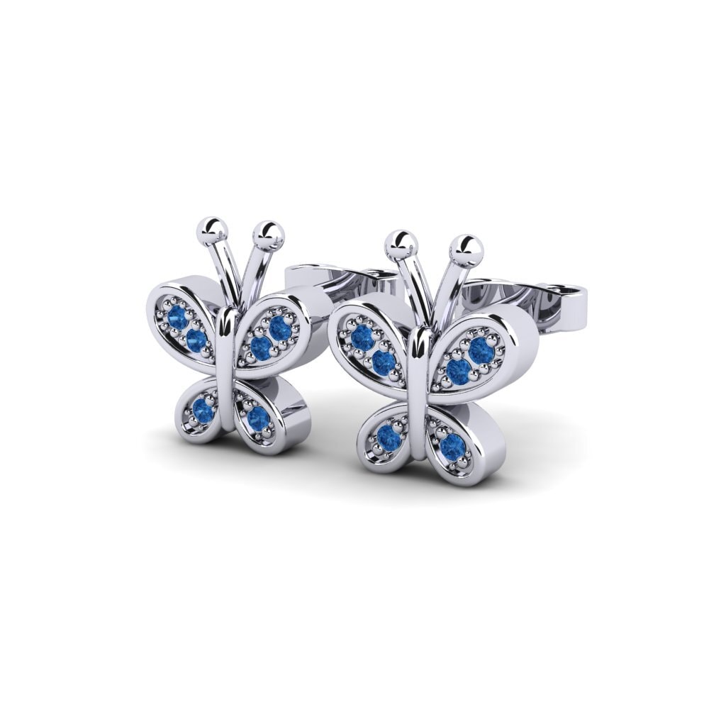 Donker Blauwe Zirkoon Dames Oorbellen Revaz