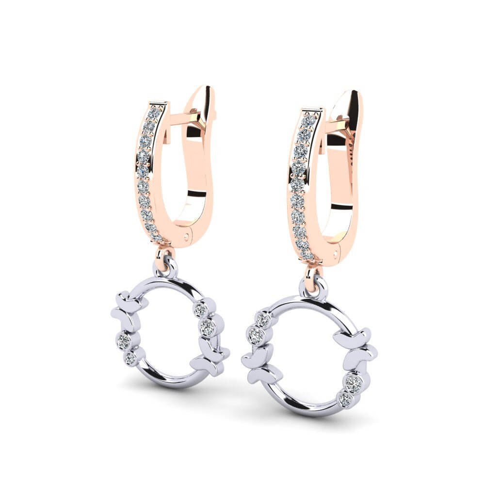 14ct Rose / White Gold Women's Earring Rexi