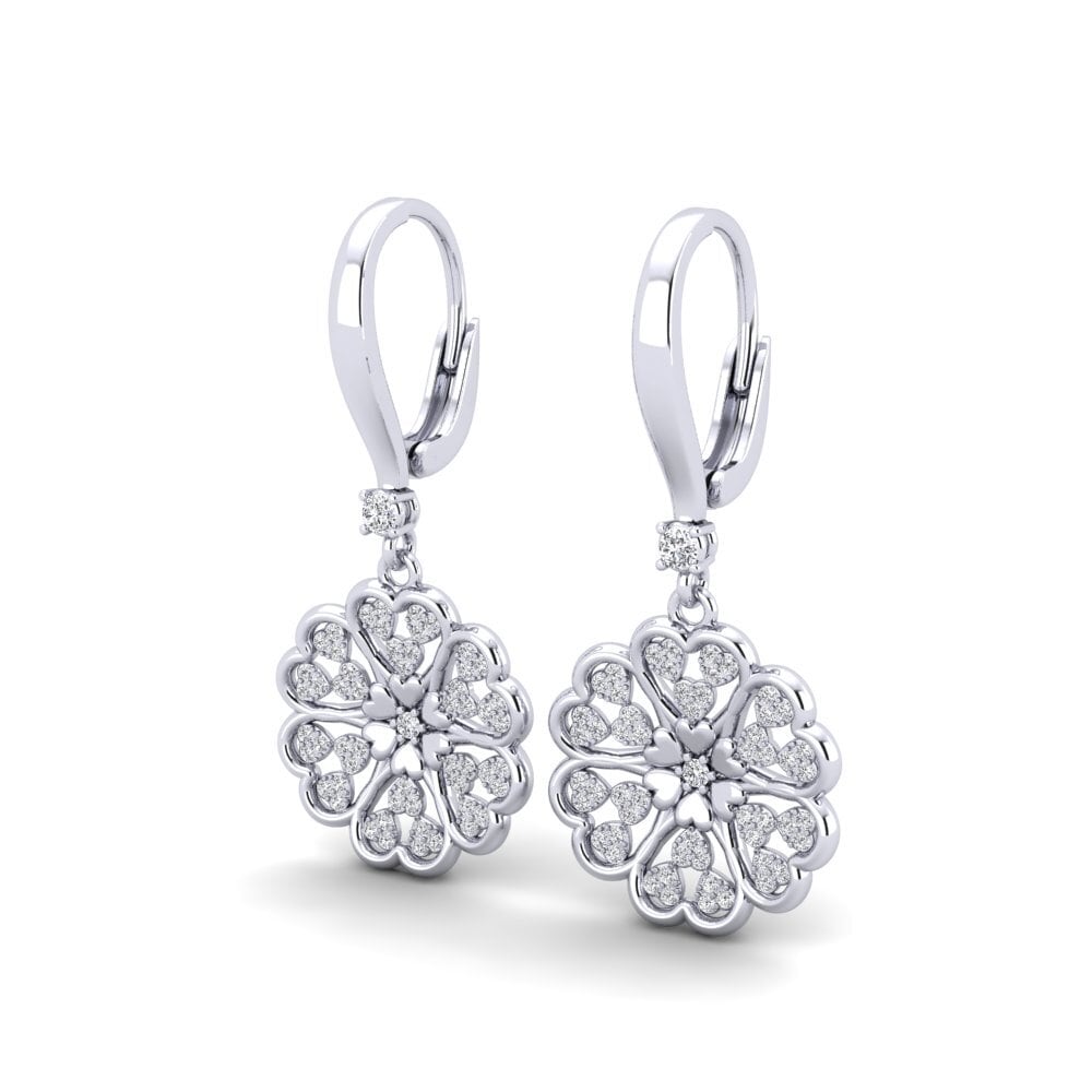 14ct White Gold Women's Earring Rhasta