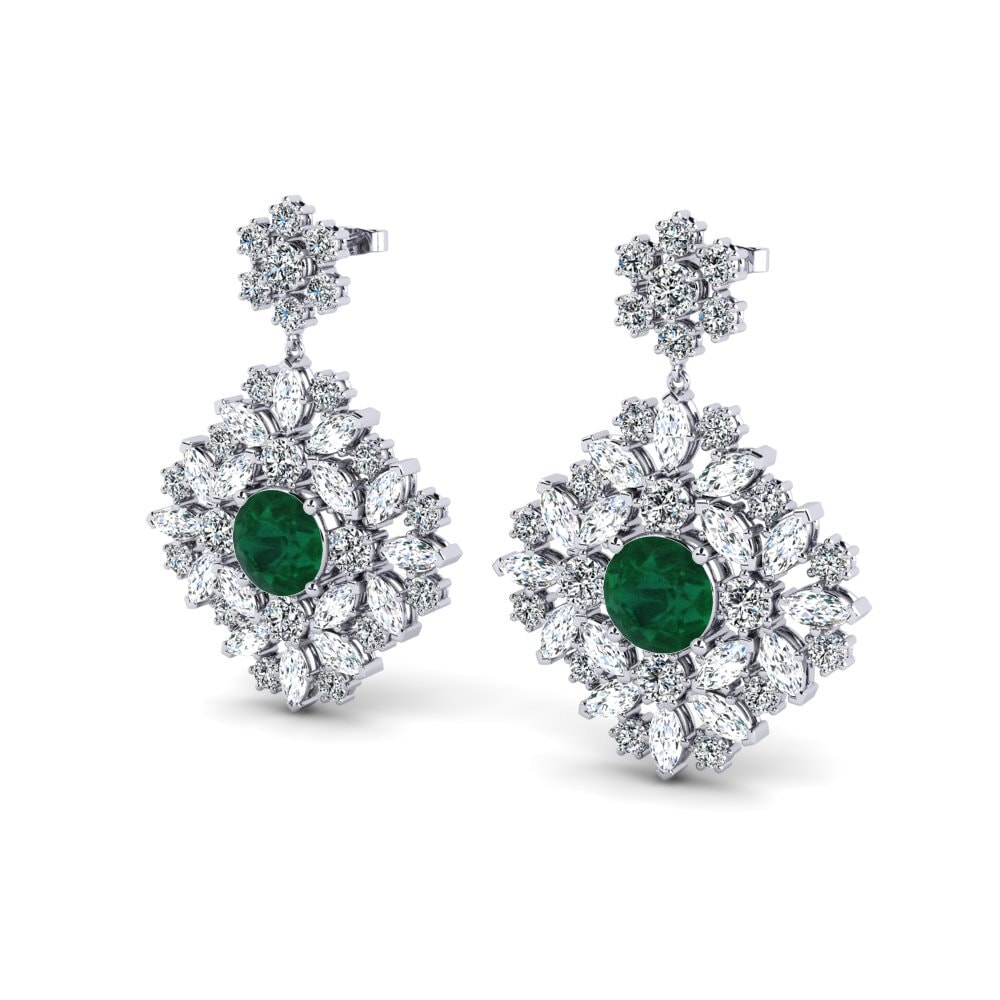 Émeraude Boucle d'oreille femme Ribbin