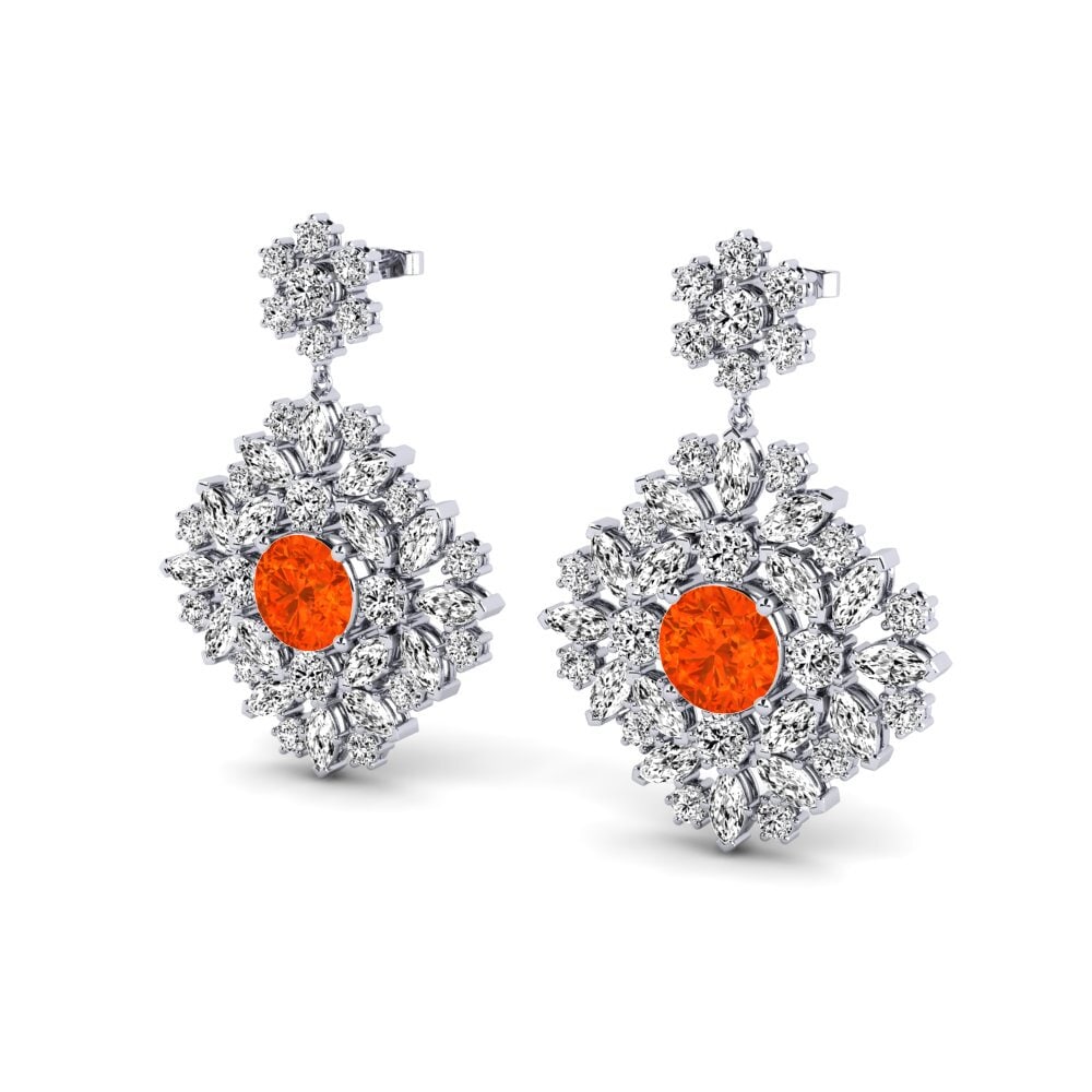 Fire-Opal Women's Earring Ribbin
