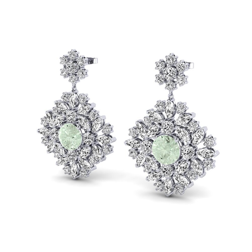 Green Amethyst Women's Earring Ribbin
