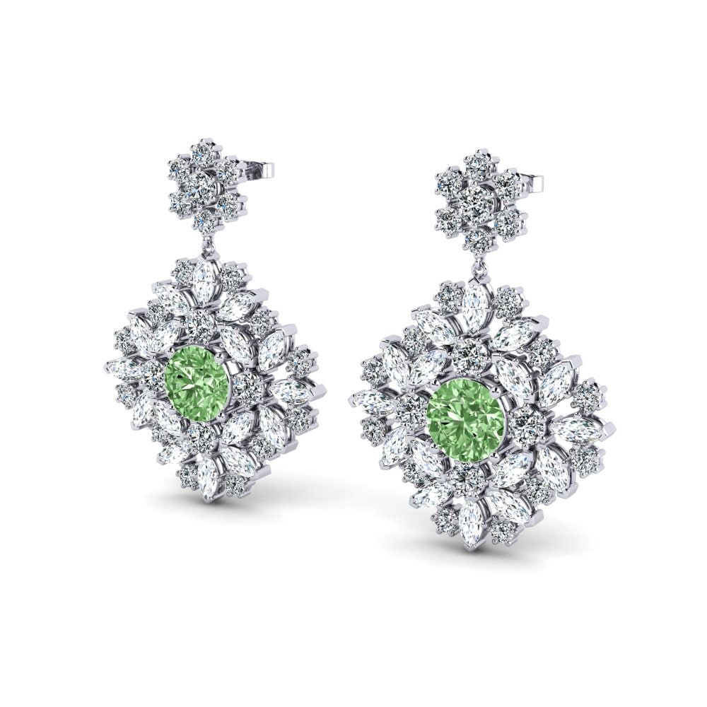 Diamante Verde Brincos Feminino Ribbin