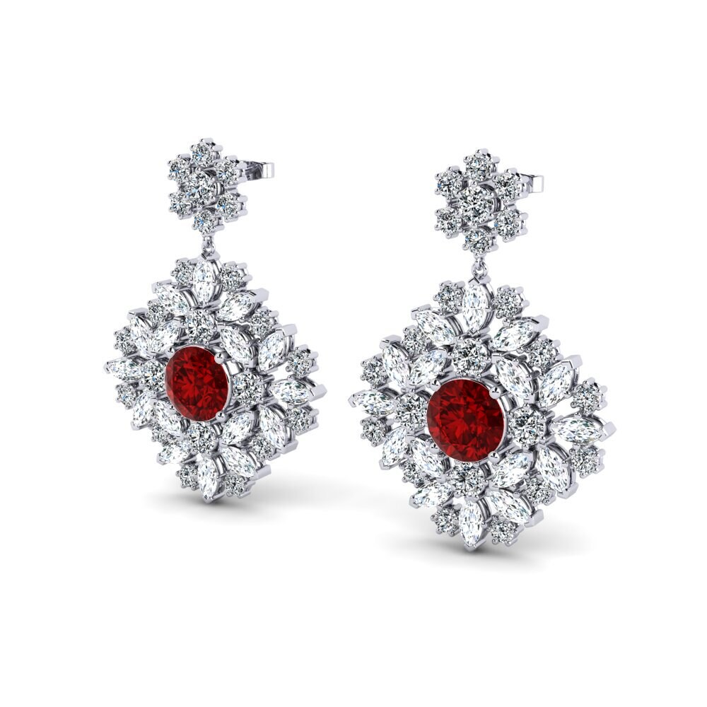 Ruby (Lab Created) Women's Earring Ribbin