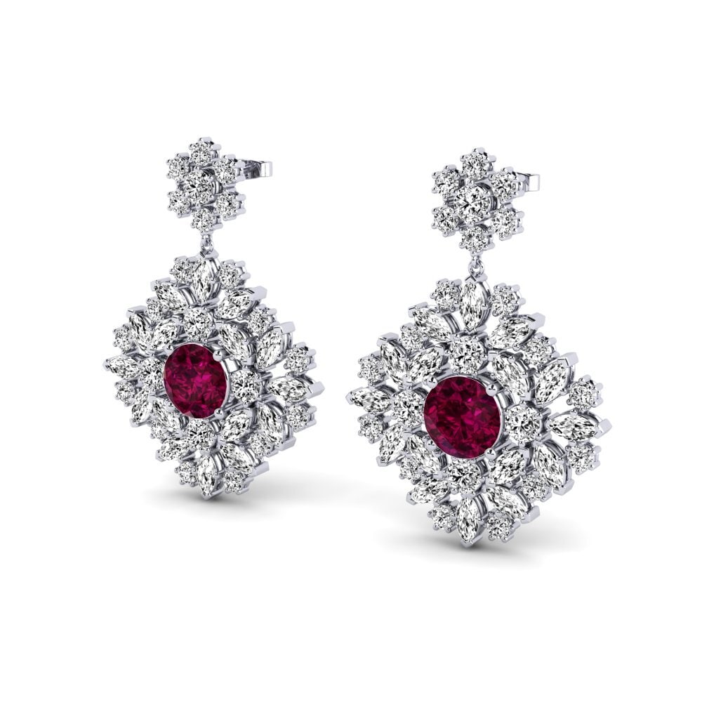 Rhodolite Garnet Women's Earring Ribbin