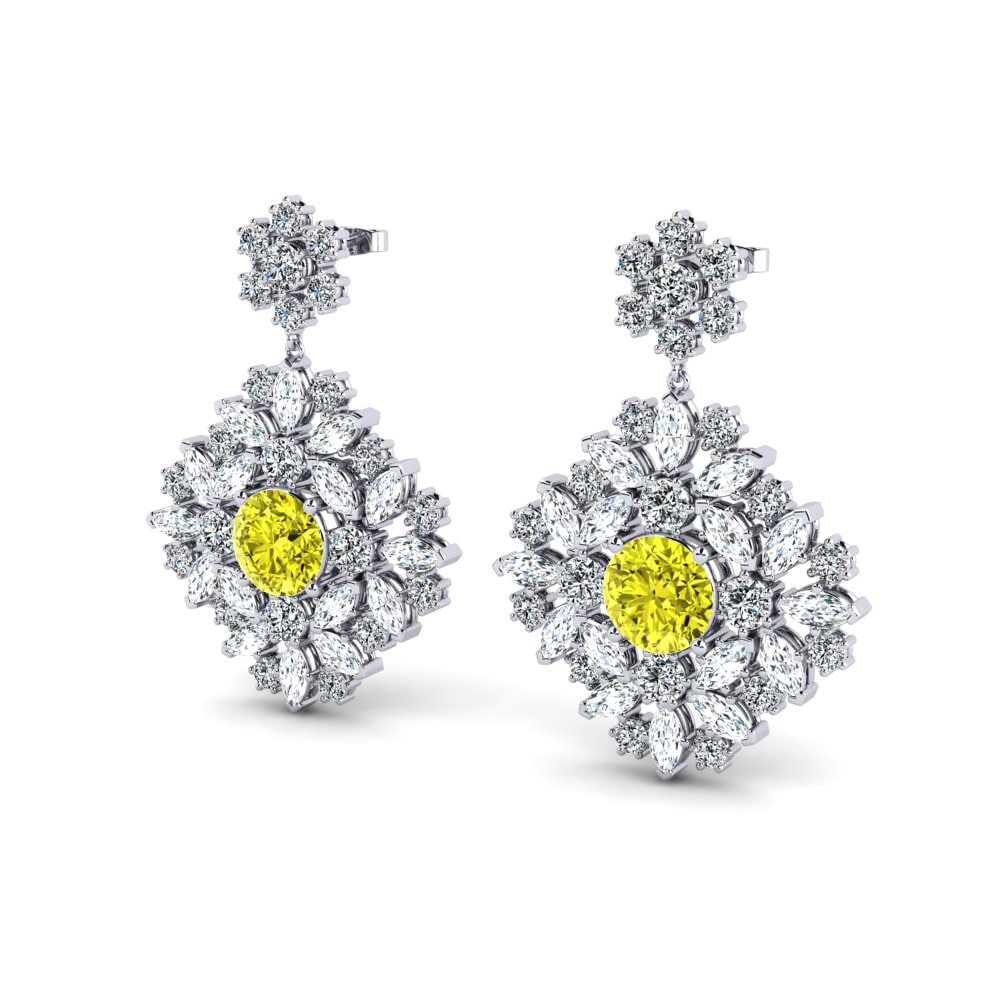 Yellow Diamond Women's Earring Ribbin
