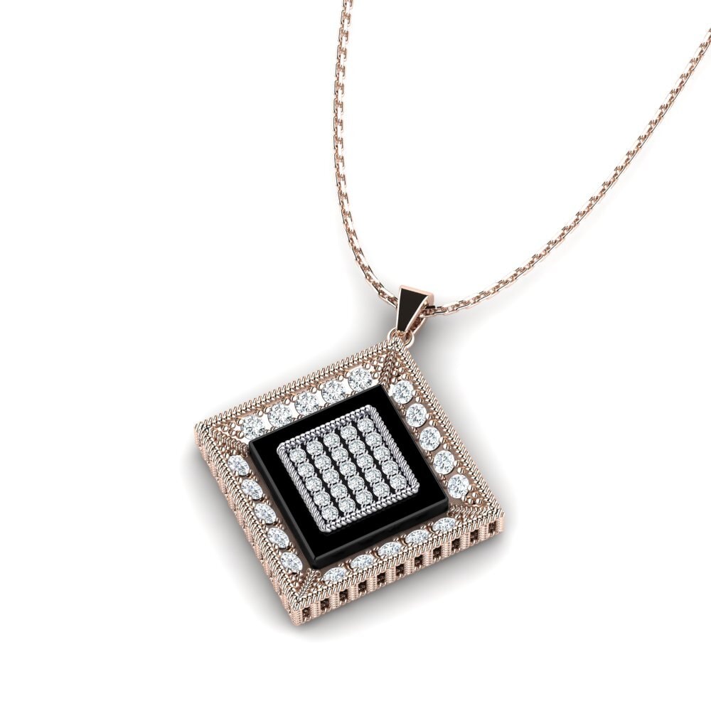 14k Oro Rosa/Blanco Colgante de Mujer Ridenour