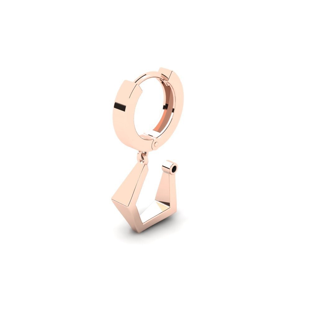 14k Oro Rosa Zafiro negro Pendiente para hombre Rigmog