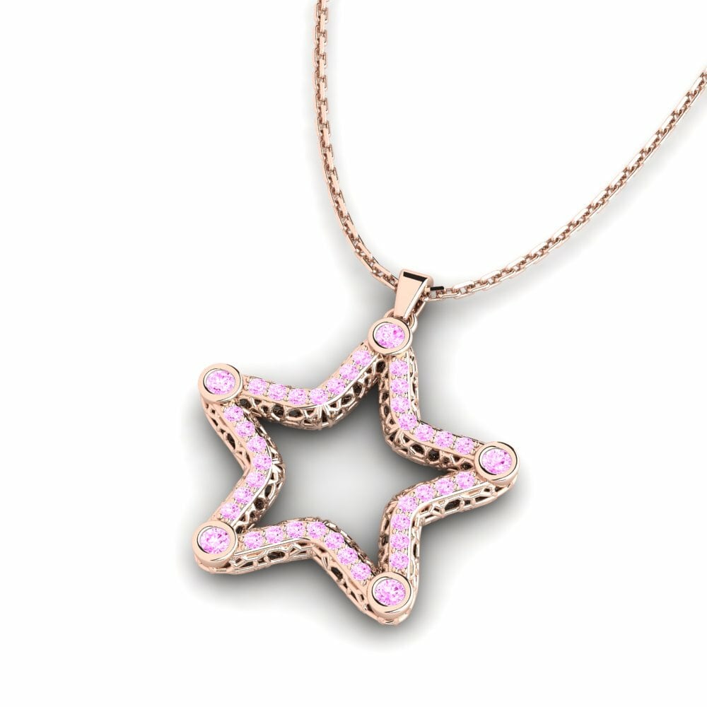 Roze Saffier Dames Hanger Rihana