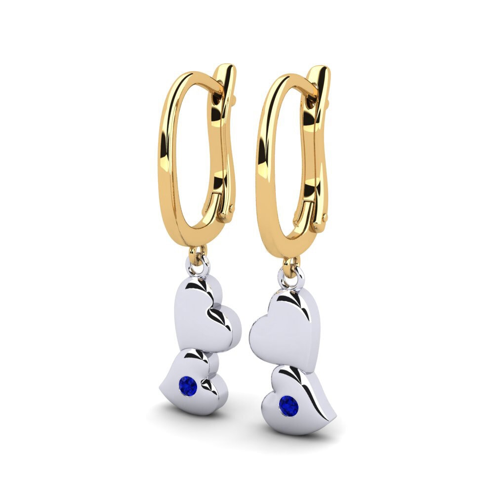 18k Oro Blanco & Amarillo Zafiro Pendiente de mujer Riley