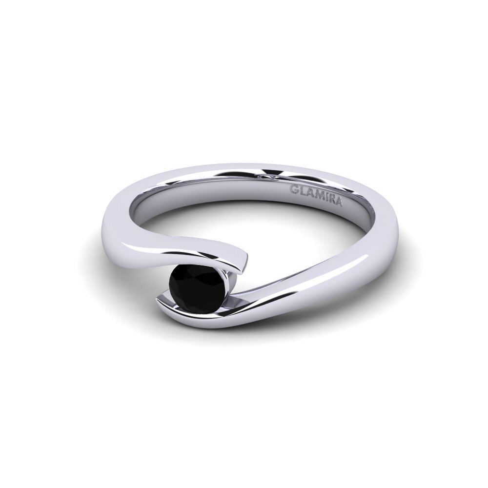 Zafiro negro Anillo de compromiso Tonia 0.25 crt
