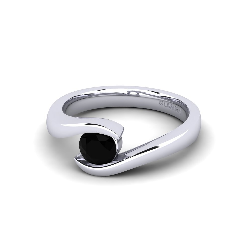 Black Sapphire Engagement Ring Tonia 0.5 crt