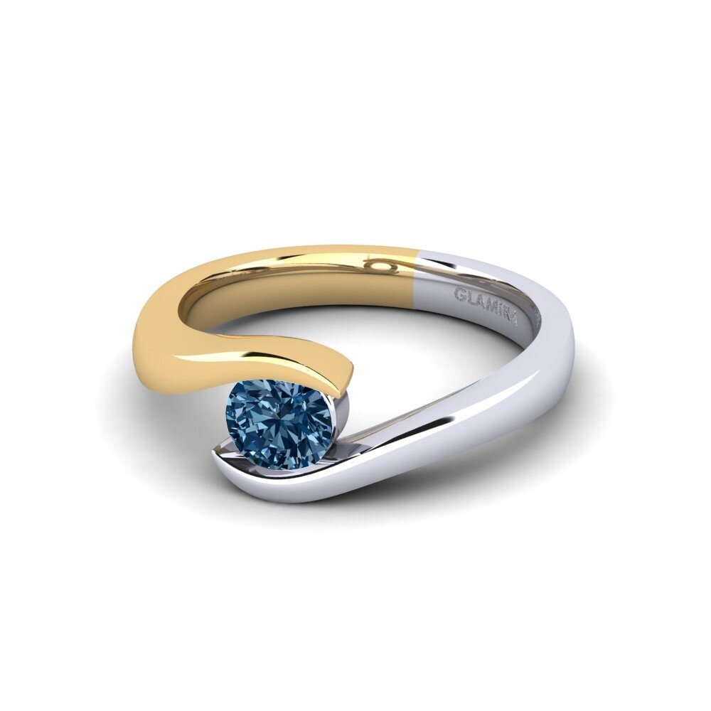 18k Oro Blanco & Amarillo Anillo de compromiso Tonia 0.5 crt