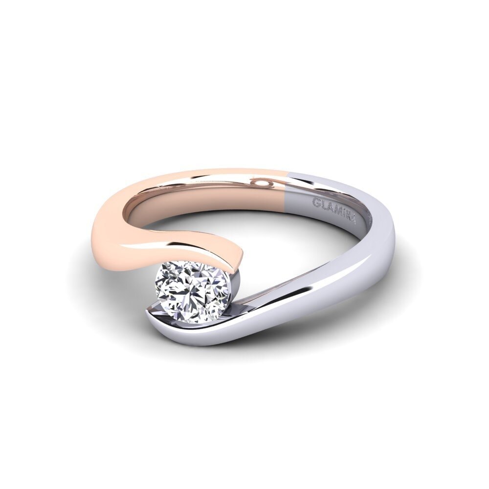 18ct White & Rose Gold Engagement Ring Tonia 0.5 crt