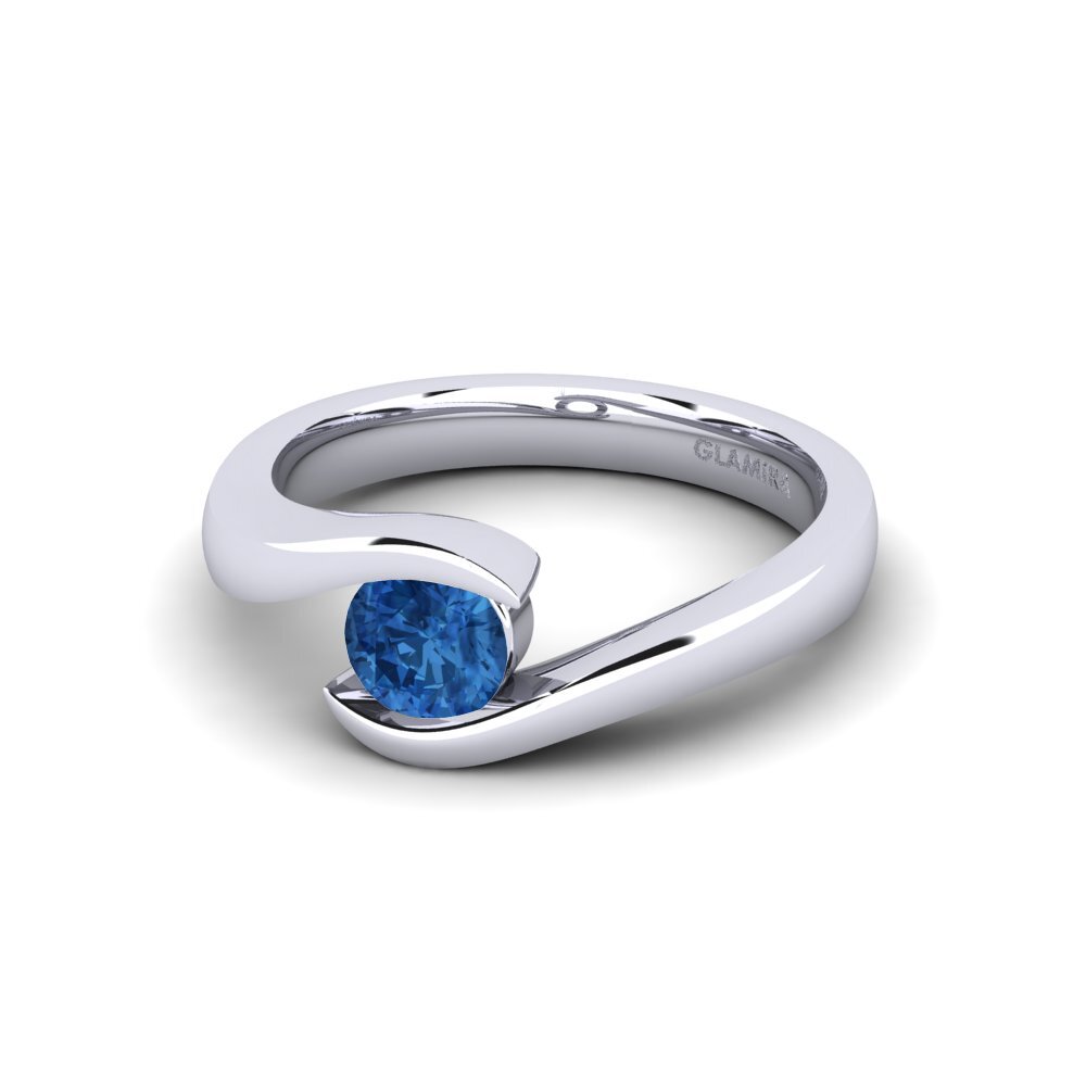 Circonita Azul Oscuro Anillo de compromiso Tonia 0.5 crt