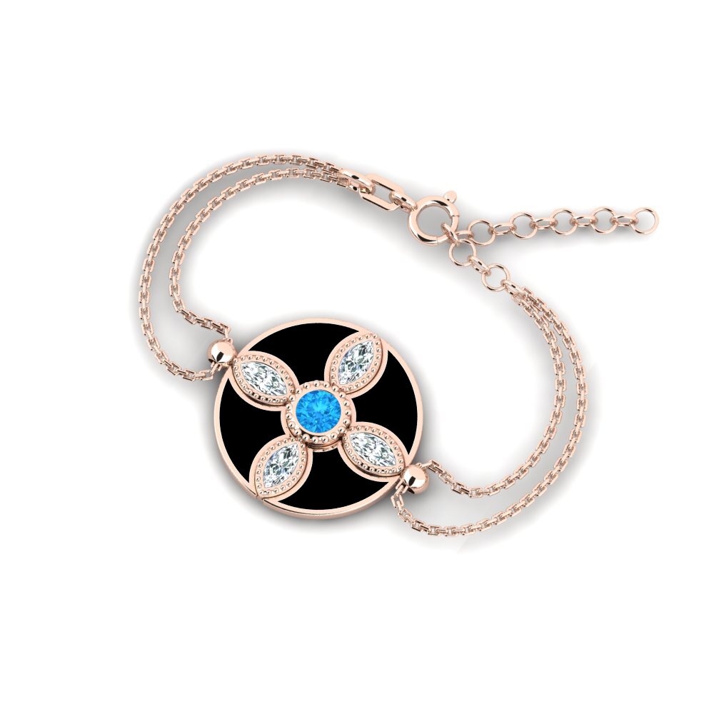 Armschmuck Ketten Blauer Topas