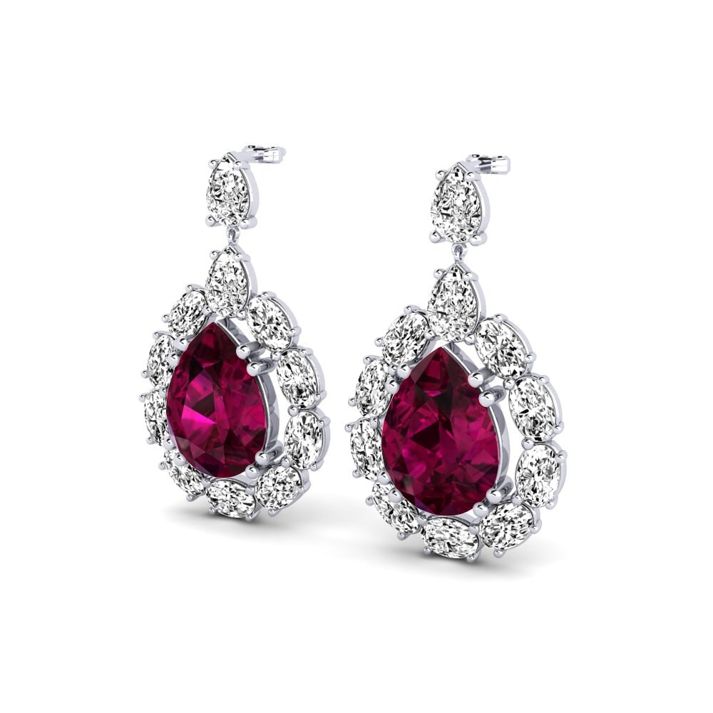 Đá Rhodolite Bông tai nữ Riorda
