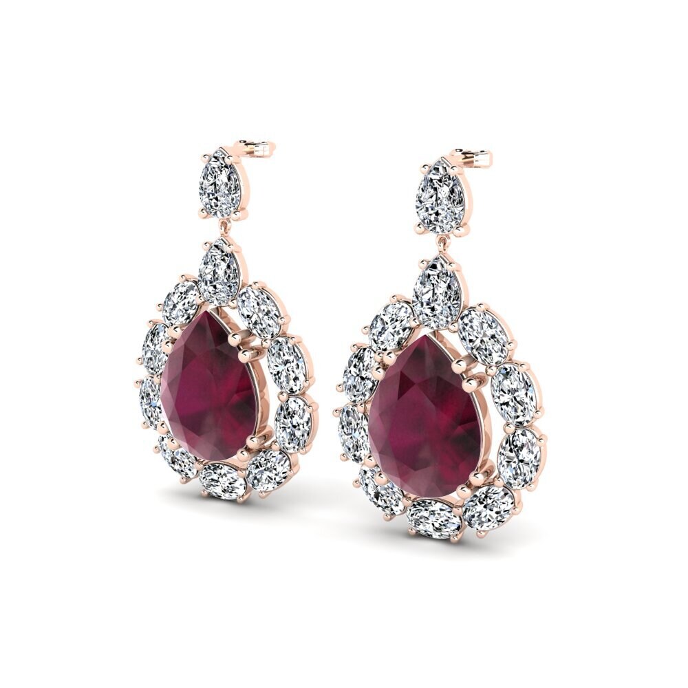 Compre Brincos Feminino Riorda em Pera lapidado red-375 ruby 16.4 ...