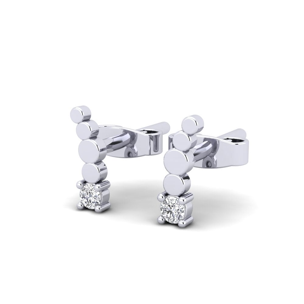 9ct White Gold Diamond Women's Earring Ripetizione