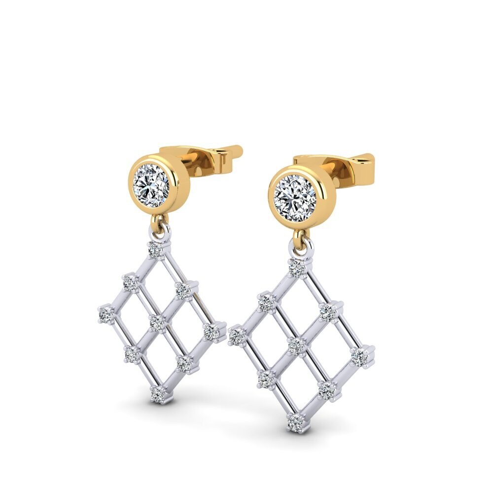 9k Oro Blanco & Amarillo Pendiente de mujer Rishi