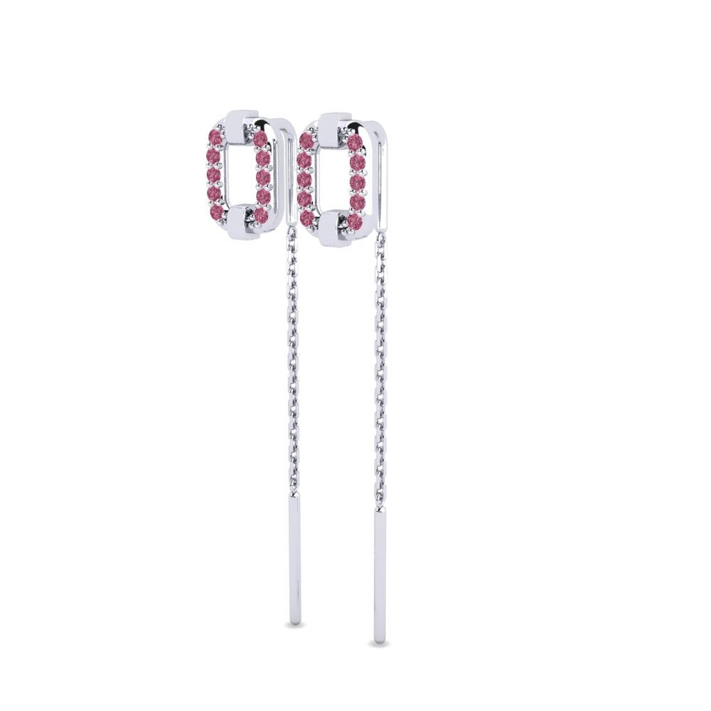 Plata 925 Granate Rhodolite Pendiente de mujer Risus