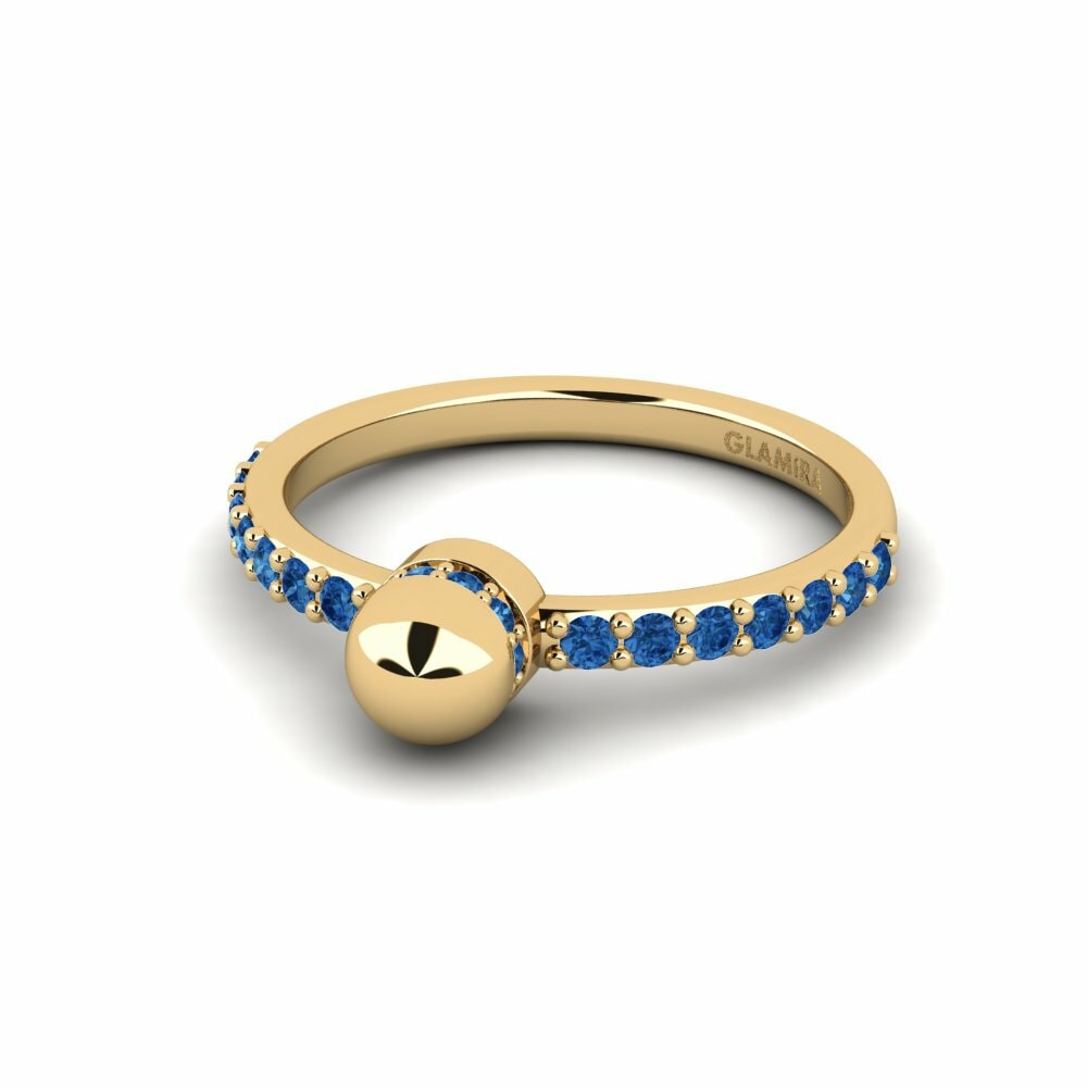 Zircone Bleu Foncé Bague Rivene