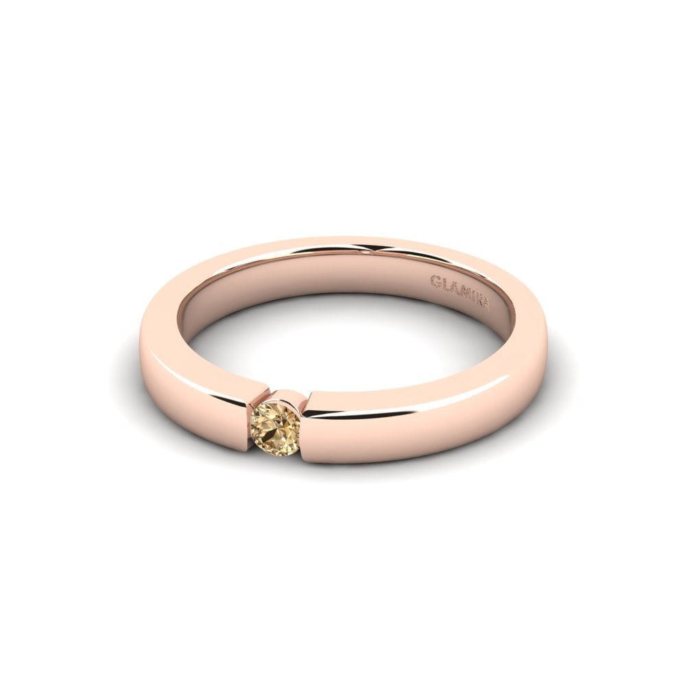 14k Oro Rosa Diamante café Anillo de compromiso Lissy