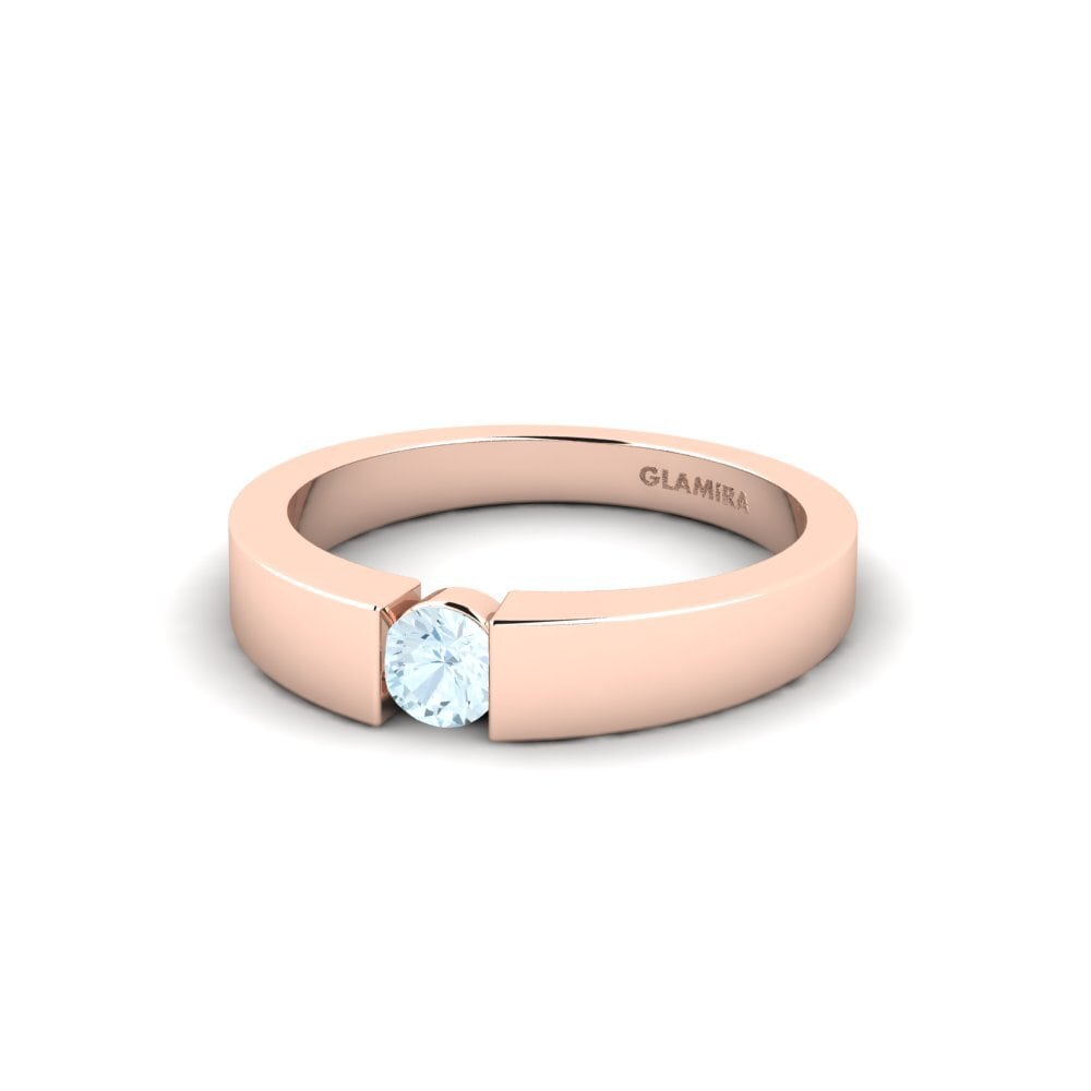 Anillos 18k Oro Rosa Aguamarina Tensión